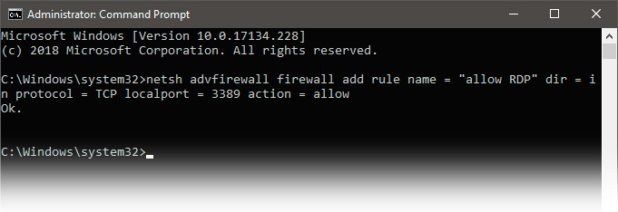 Command prompt TCP settings Command prompt TCP settings