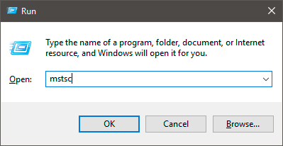 Command prompt mstsc