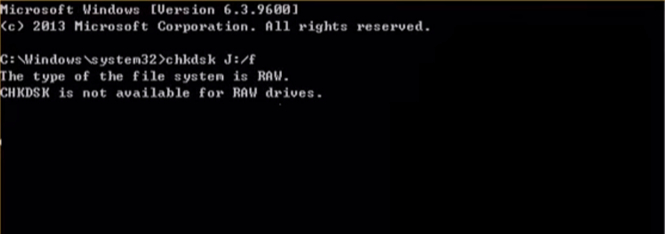 CHKDSK function in the command line