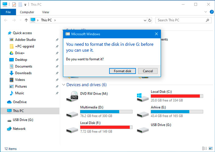 Disk formatting