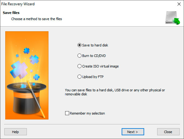 File recovery wizard