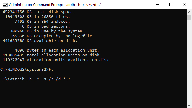 The attrib command The attrib command