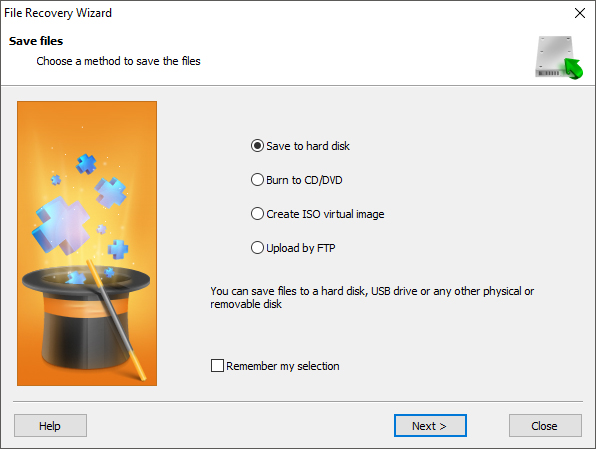 Method of saving recovered files Method of saving recovered files