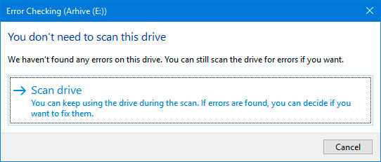 Checking for errors on the local drive Check Disc