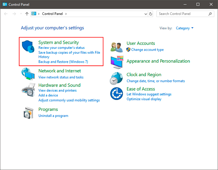 Control Panel tab