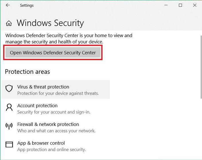 Windows security menu