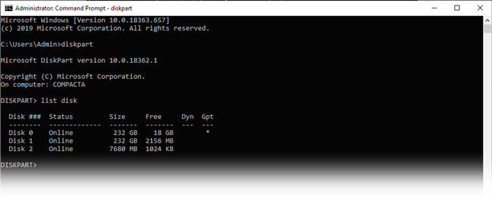 List disk command List disk command