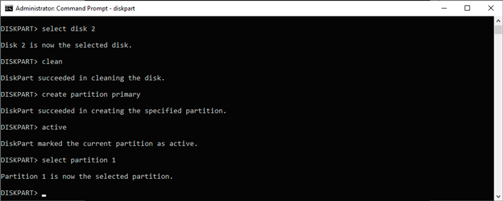 Select partition command Select partition