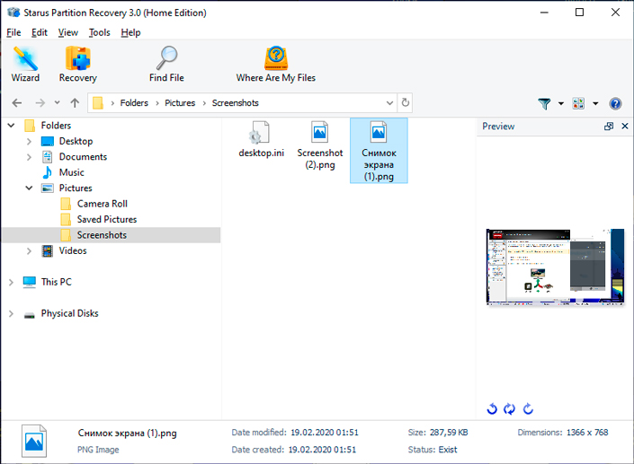 Examine the files found using the preview window The preview window