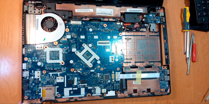 Taking the motherboard out of the laptop Motherboard