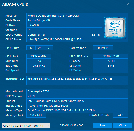 AIDA64 CPUID - General information AIDA64 CPUID