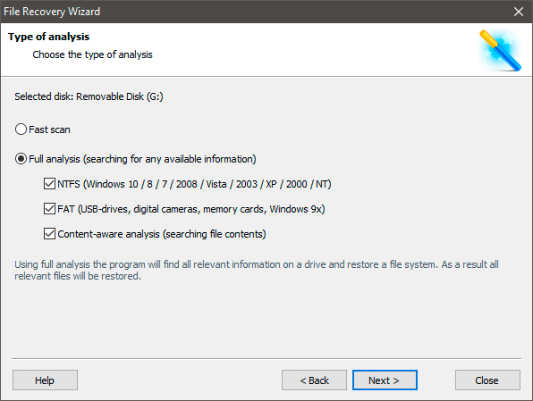 File recovery Wizard