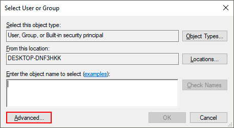 Selecting a User or a Group User tab - Group selection window