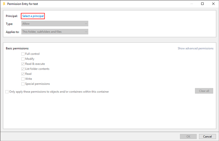 Subject selection window Selecting subject link