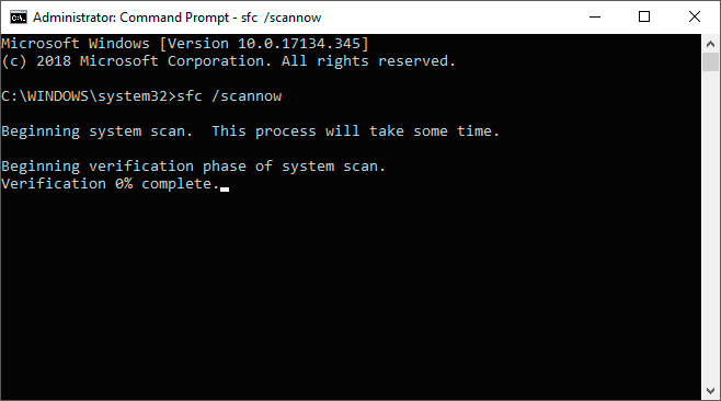 Running the sfc/scannow command in CMD sfc-scannow command