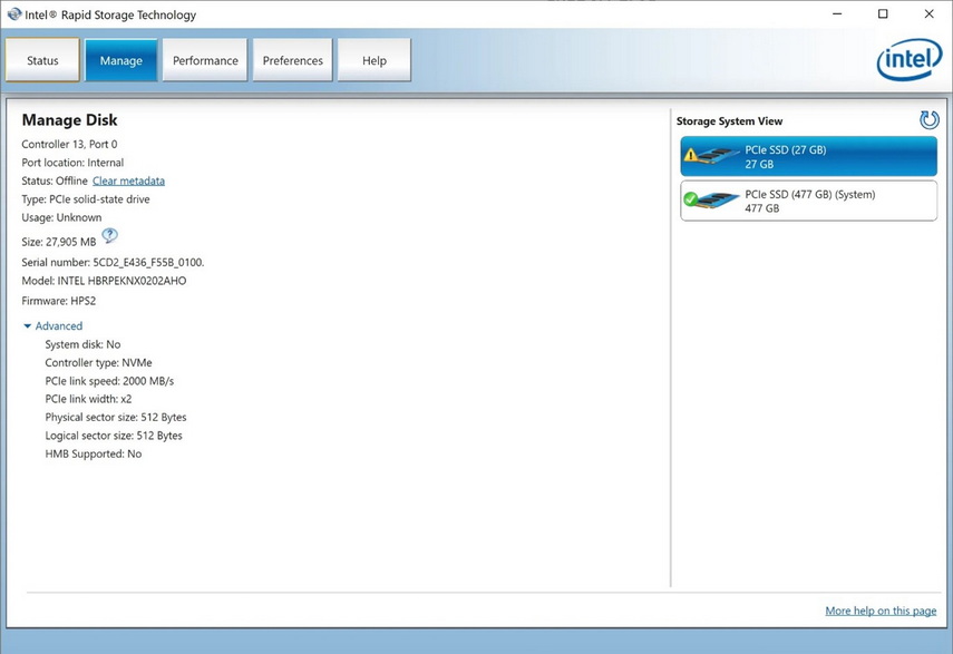 Rapid Storage Technology Software Rapid Storage Technology Software