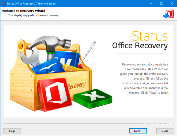 Starus Office Recovery - Recovery Wizard Starus Office Recovery