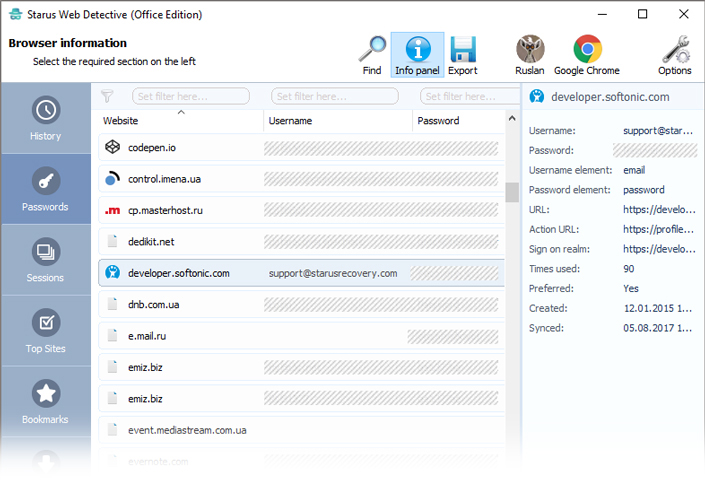 Authentication credentials Passwords